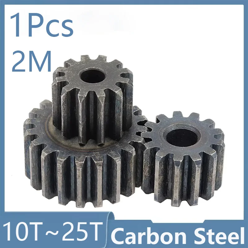 2M Spur Gear Flat Cylindrical 10T 11T 12T 13T 14T 15T~25T Optional SC45 Carbon Steel Precision Machined Gear 20mm Thick