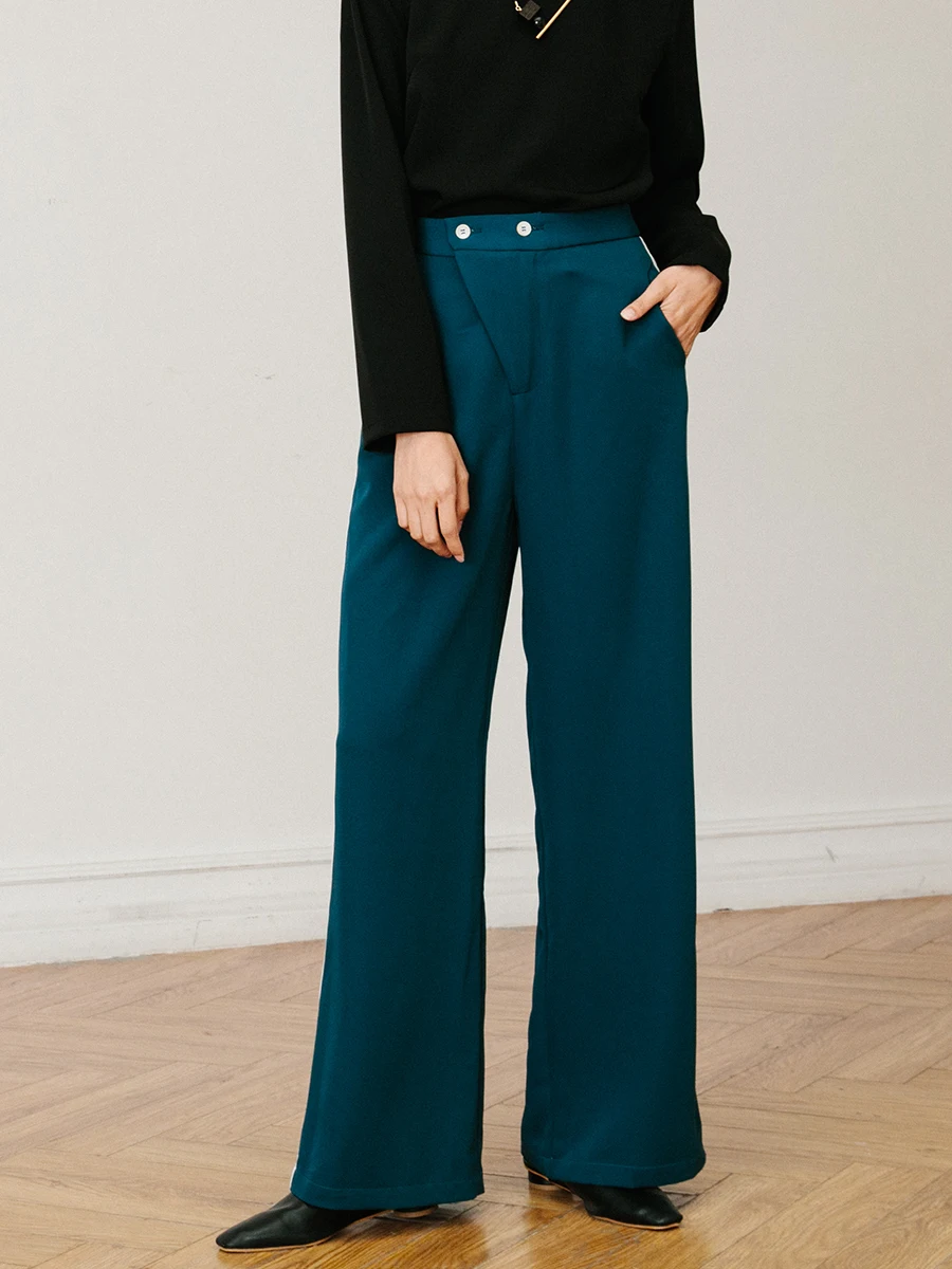 

High Waist Wide Leg Pants Women's Autumn New Sle Casual Straight Cut Trousers Loose Drapey Suit Pants Faionable OL Wear