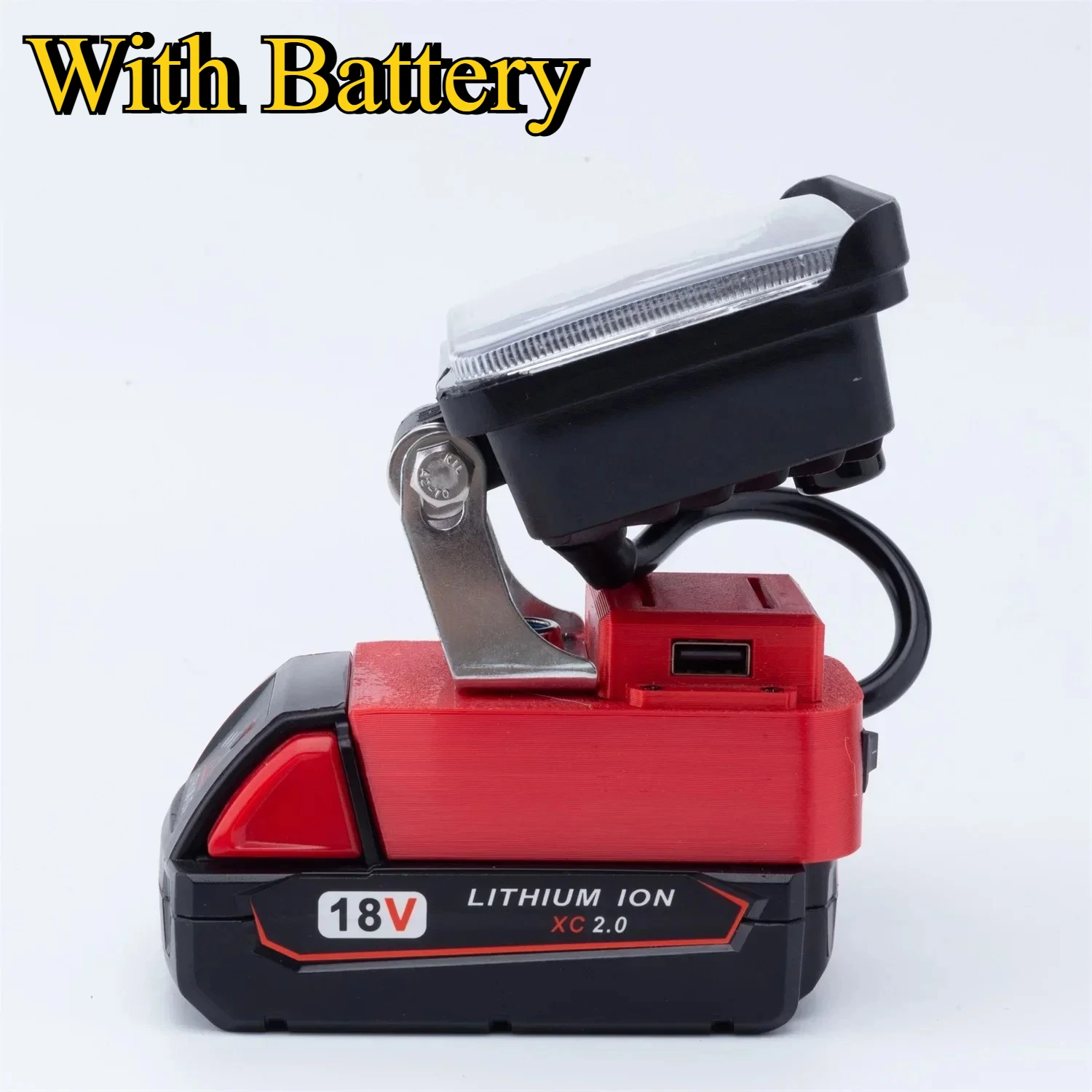 

For Milwaukee 18V Lion Battery Wireless LED Work Light Workshop Operated Outdoor Camping Fishing Portable Lamp (With Battery )