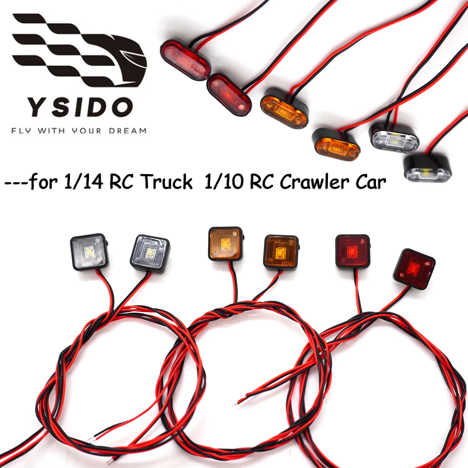 

RC Car Upgrade Parts Led Warning Lights Marker Lights for 1/14 Tamiya Scania Actros Volvo MAN 1/10 TRX4 Defender Bronco SCX10