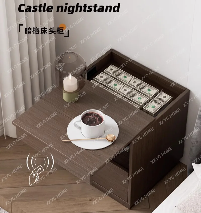 

Ldark grid requires NEC magnetic card unlocking bedside table drawers Storage locker side table money safe bedroom Furniture