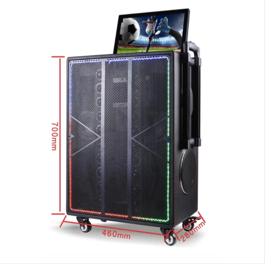

High-Power Outdoor WIFI Intelligent Square Dance Sound System Mobile Touch Screen Home Theater Karaoke Player Pull Rod Mobile