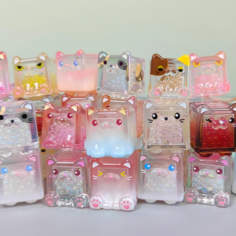 

Genuine In Stock Luminous Square Cat Ice Cold Series Blind Bag Cute Grain Cute Cat Toy Desktop Decoration Girl Birthday Gift