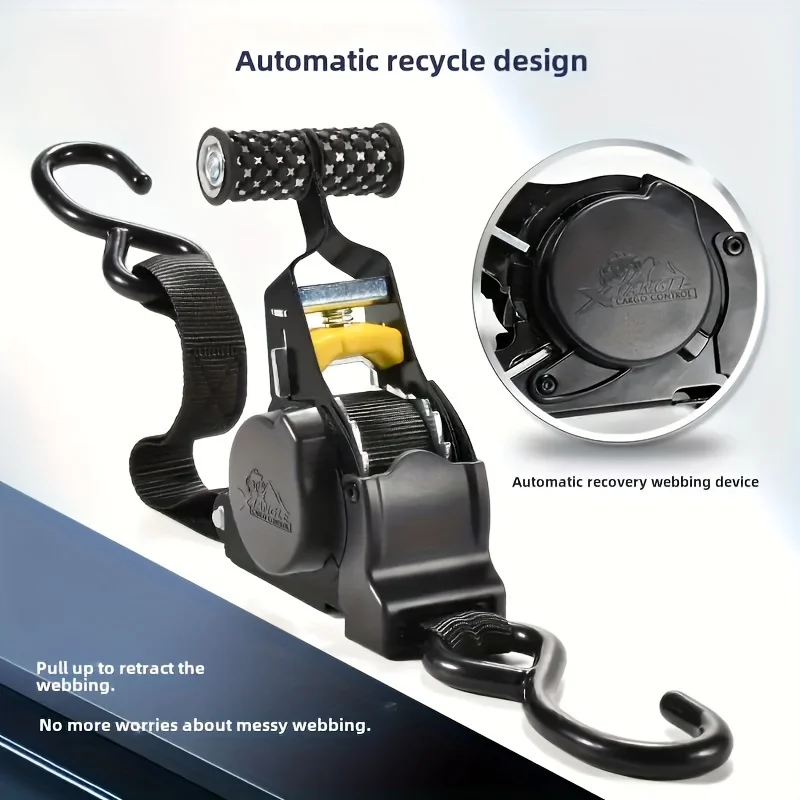1 cinghia da carico per carichi pesanti con retrazione automatica, nessun assemblaggio richiesto, estensione e contrazione gratuiti, perfetto regalo per le vacanze