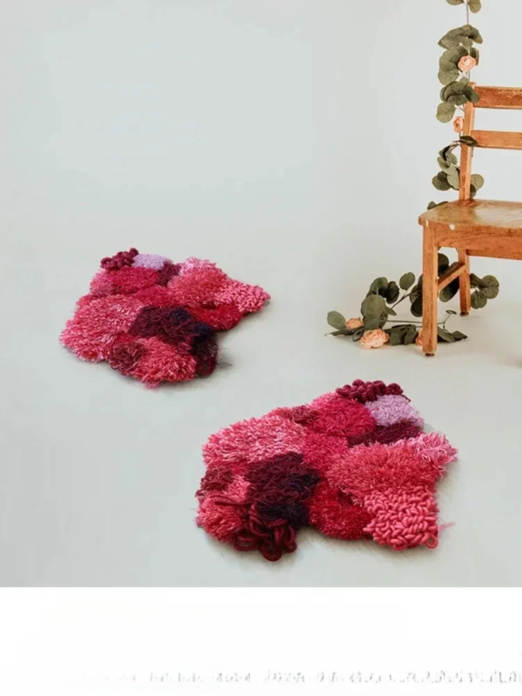 Handmade red carpet splicing wall tabletop decoration premium doormat wool