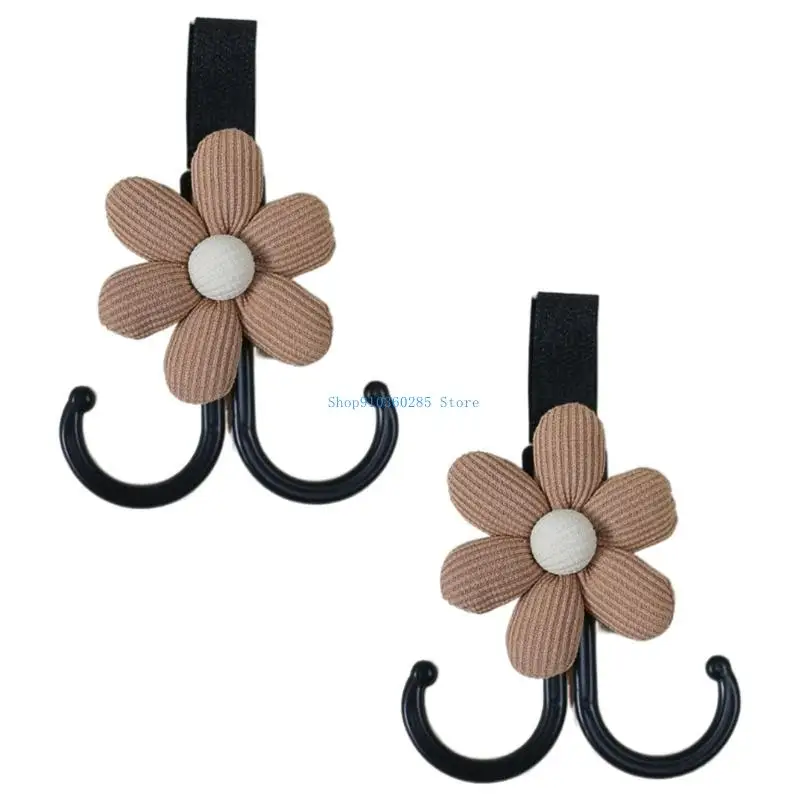 

K9FF 2Pcs/set Baby Strollers Hooks Adhesive Pram Organiser Infants Cart Organizers Pushchair Hanger Buckle Storage Rack