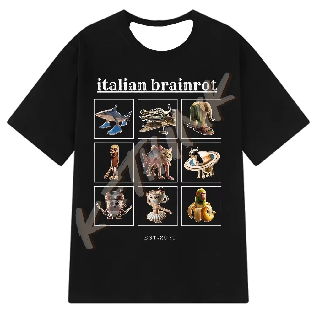 

Italian Brainrot Tralalero Tralala Tung Tung Tung Sahur Bombardiro Crocodilo Funny Meme T-Shirt Men Women Tees Y2k Tops
