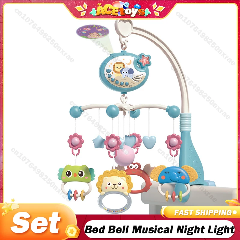 

Bed Bell Baby Toy 0 12 Months Rattle Musical Crib Mobile Remote Rotating Projector Night Light Carousel For Newborn Infant Gift