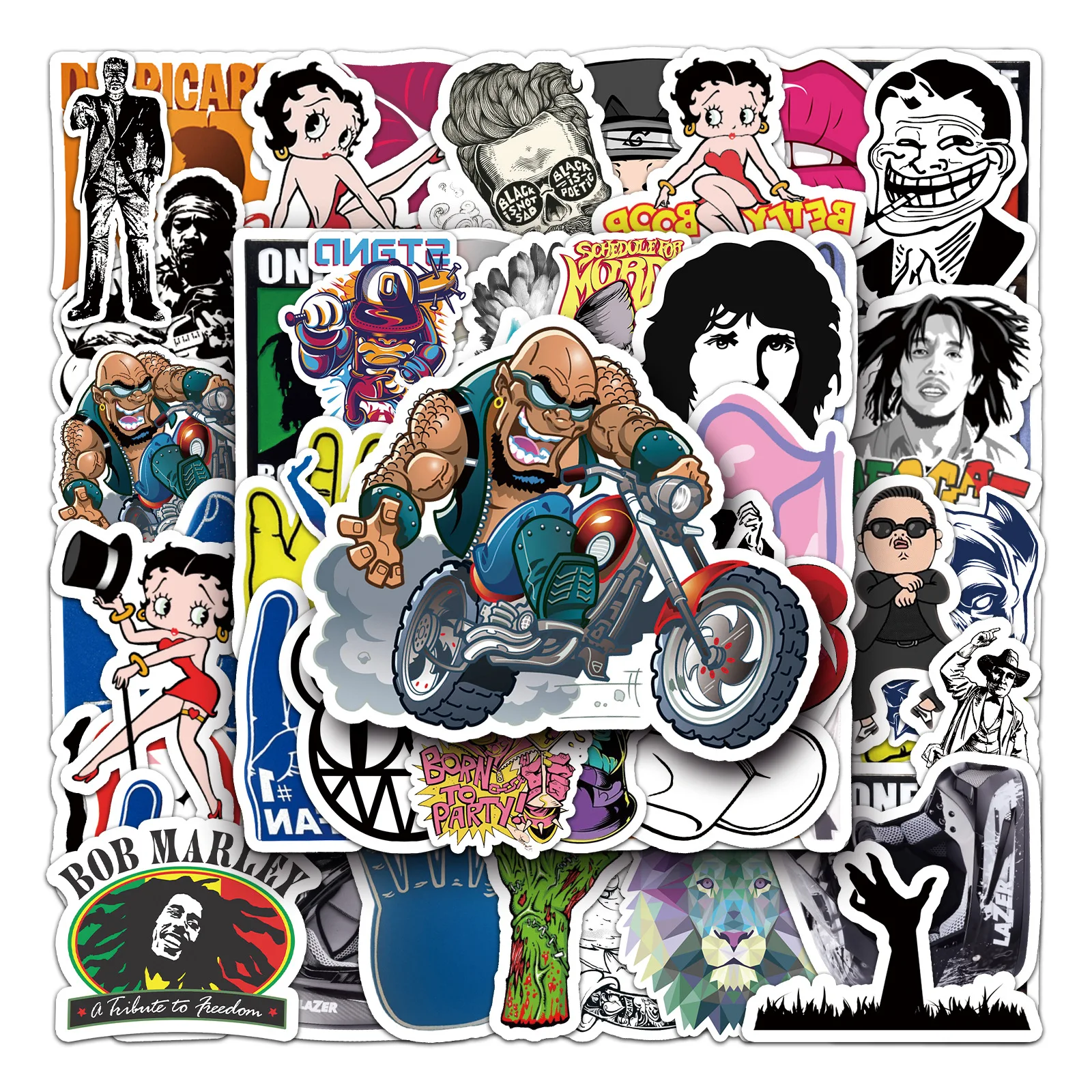 

50Pcs Personalized Rock Brigade Series Graffiti Stickers Suitable for Laptop Helmets Desktop Decoration DIY Stickers Toys