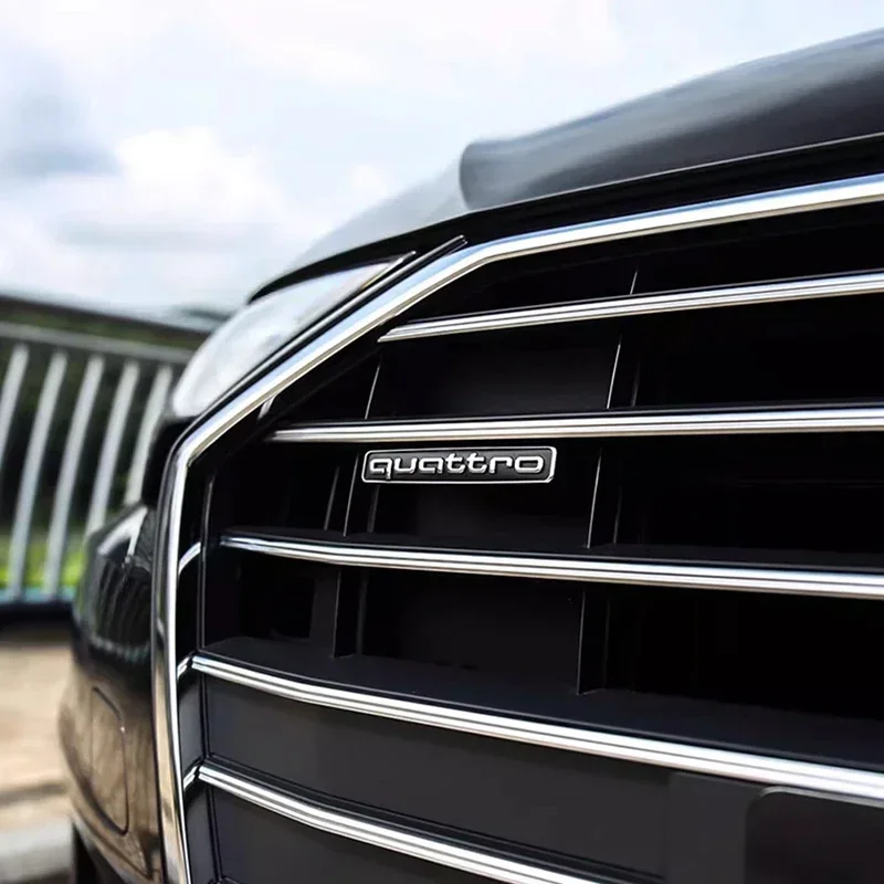 /سيارة الجبهة مصبغة شارة الجسم الجذع لاصقة تزيين السيارات QUATTRO شعار اكسسوارات لأودي S A3 A4 B8 8P 8V A6 C7 A5 Q5 B7 B