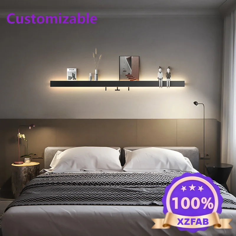 Factory Direct 2026 Minimalist long wall lamp, bedside storage lamp, TV background wall ambient light, entrance aisle hook wall