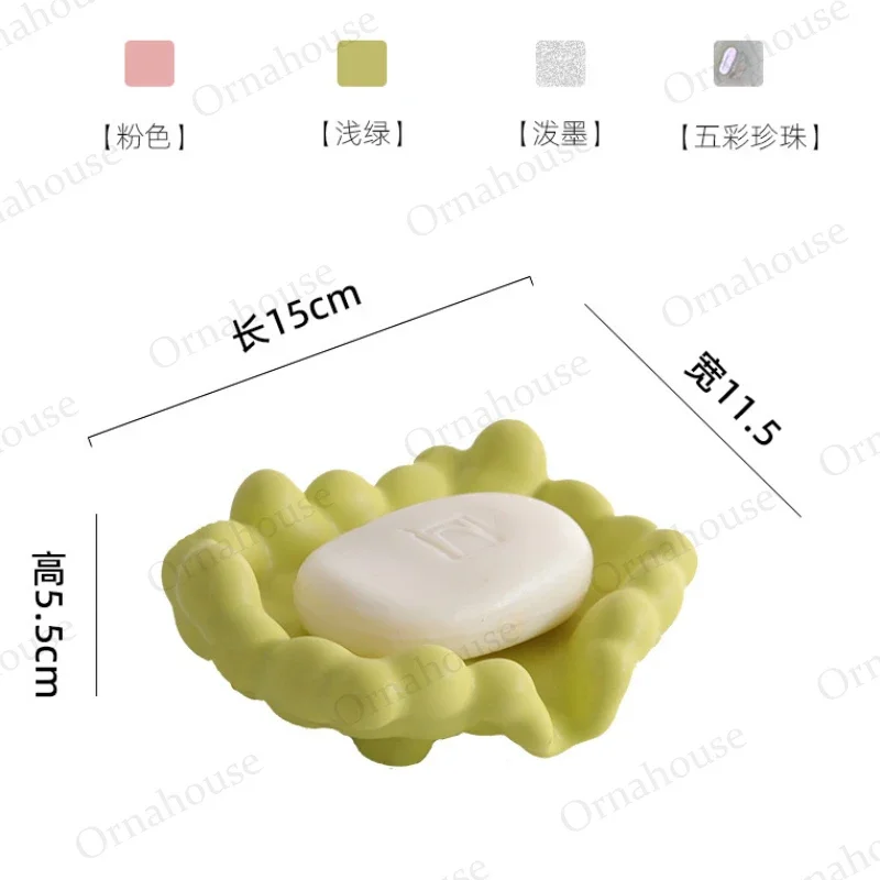 Ceramic Soap Box Cute Cloud Soap Box No Water Accumulation in The Bathroom Draining Soap Dish Creative Storage Rack