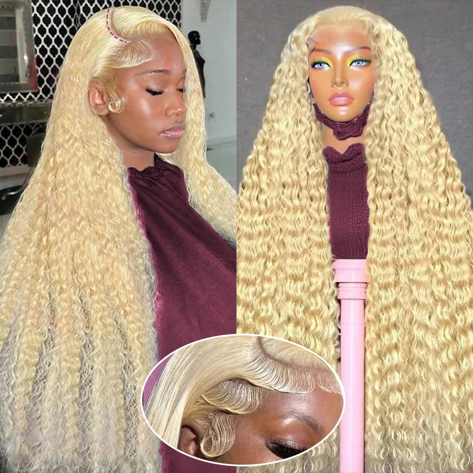 

613 Hd Lace Frontal Wig 13X6 Blonde Human Lace Front Wig Body Wave Human Hair Wigs Brazilian Hair For Women 30 Inch 220 Density
