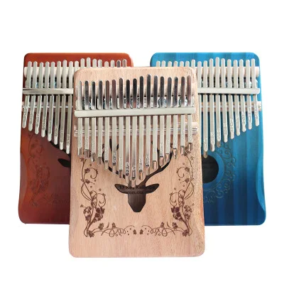 17 Keys Bull Kalimba Thumb Piano Mahogany Body Musical Instrument best quality and price