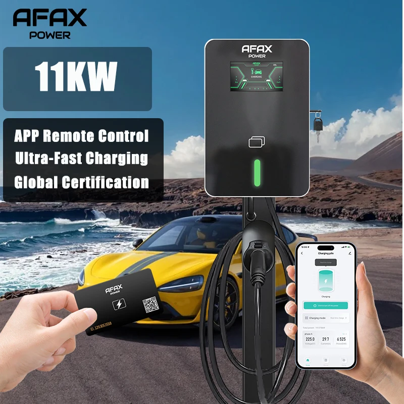 

AFAX EV Charger Type1 50A EVSE Charging Cable 7.6/9.6/12KW Type1 Cable Tesla Plug SAE J1772 Controller Wallbox for Electric Car