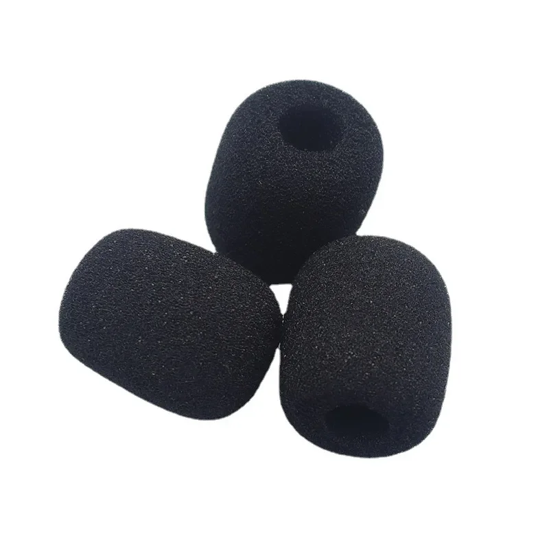 10Pcs Black Mic Protector Replacement Headset Foam Covers Windscreen Windshield Sponge Covers Microphone Cover for Meeting Mic