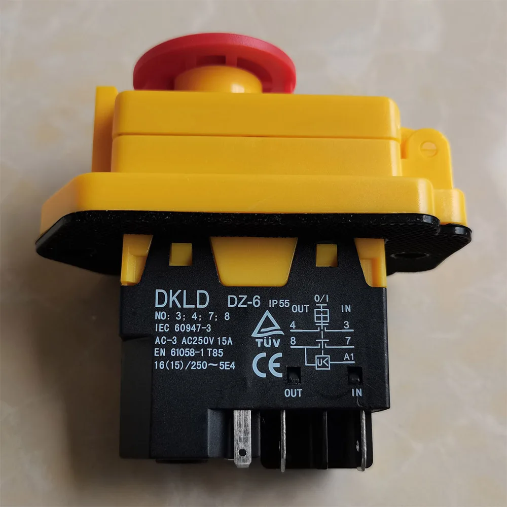 DKLD DZ-6  AC250V 15A 4Pins 5Pins Waterproof Emergency Stop Push Button Switch IEC 60947-3 EN 61058-1