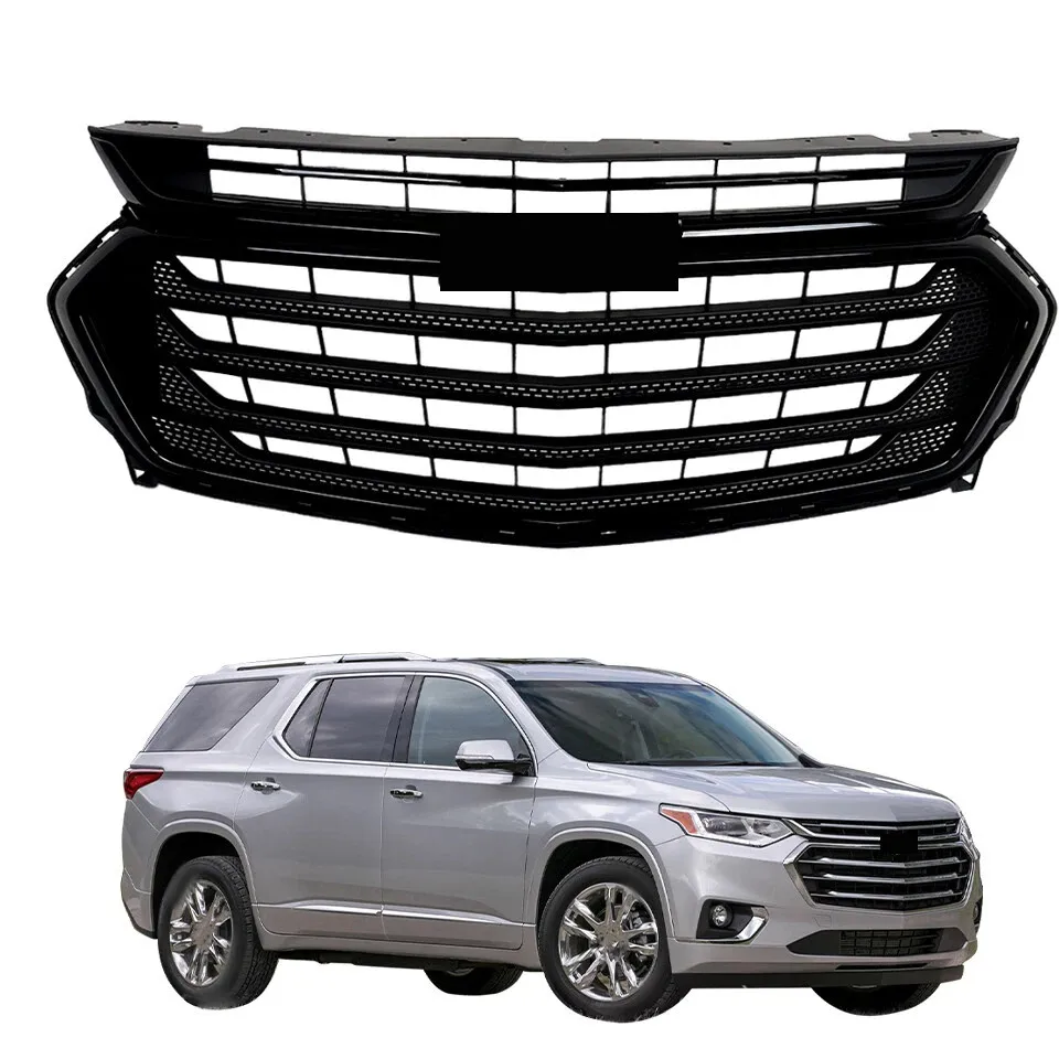 

Front Upper Glossy Black Grille For 2018 2019-2021 Chevrolet Traverse 84924280