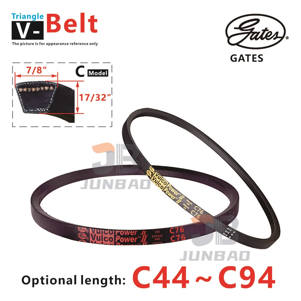 

USA Gates Vulco Power Model C Triangle Belt length C44 To C96 Top Width 17mm Thickness 11mm High Quality V-Belt Driving Belt