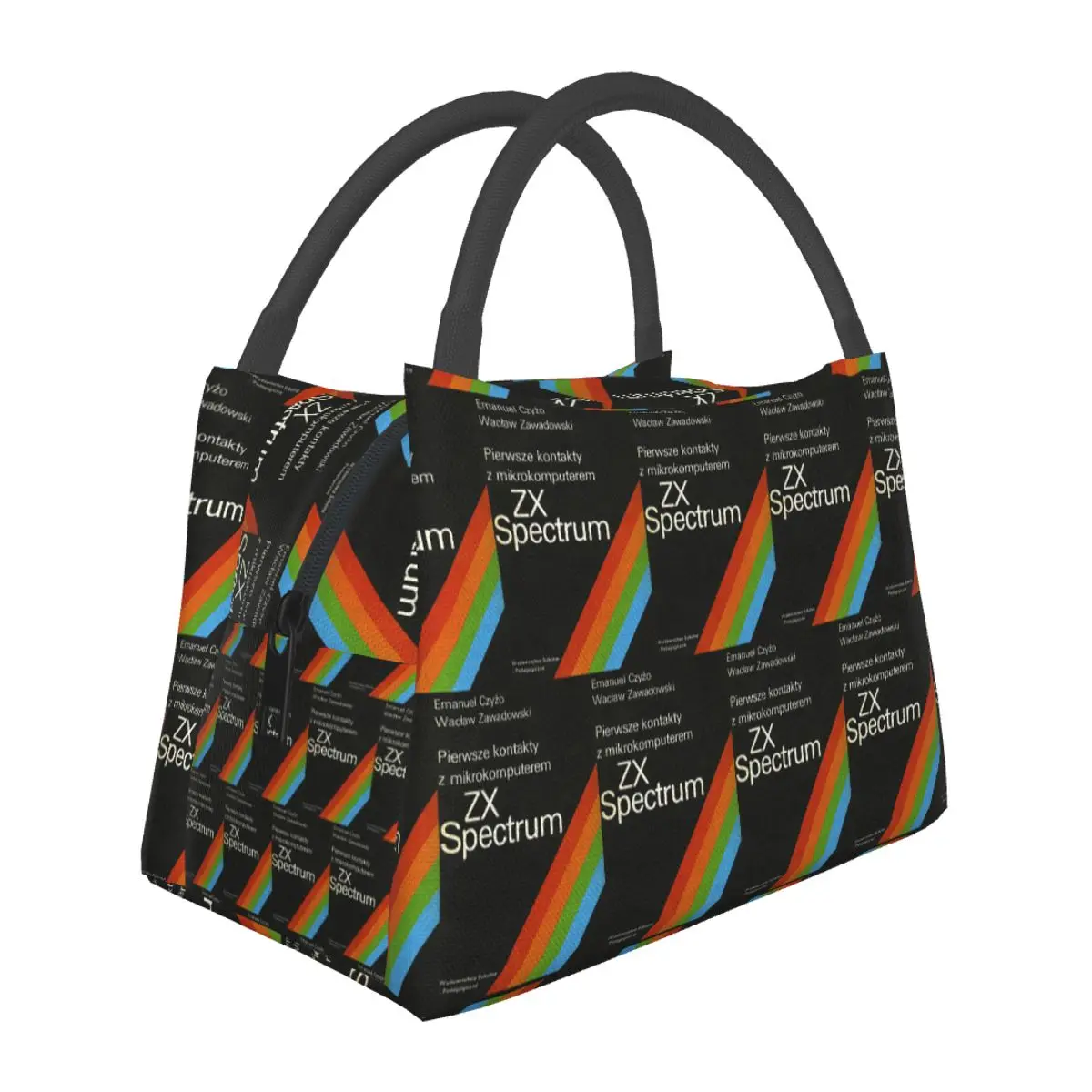 ZX Spectrum Lightweight Handheld Insulated Lunch Bag Aluminum Foil Liner for Adults Students Travel Picnic