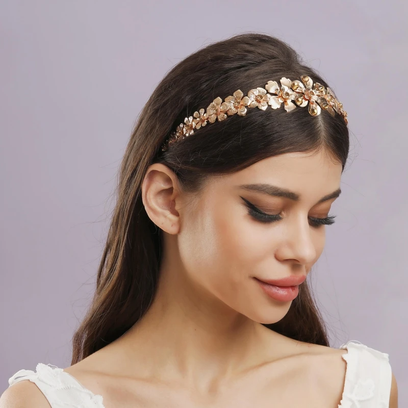 Crystal Headband Crown Tiara For Women Rhinestone Flower Headband Hairband Bridal Wedding Hair Accessories Jewelry Headband Gift