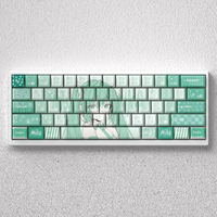 PBT Keycaps Miku 73 Keys Dye Sub Cherry Height Blue Anime 60% 65% 68% Mechanical Keyboard GK61 Anne Pro2 AKKO FUN60 pro Mad 60he