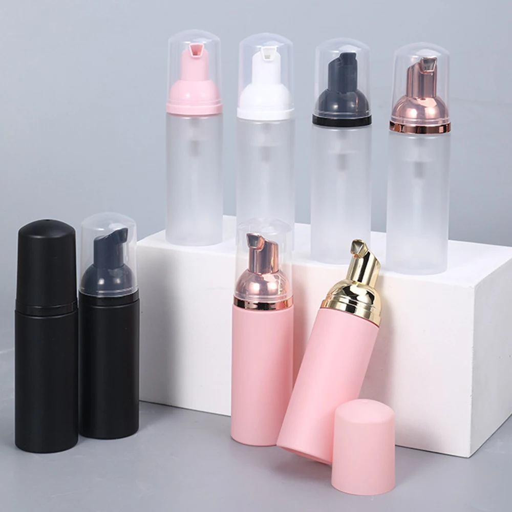 1 Stück 2 Unzen/60 ml kleiner Schaumspender Kunststoff-Pumpflaschen Mini leere Seife nachfüllbare Flasche für Reisen, Reinigung, Kosmetik, Verpackung
