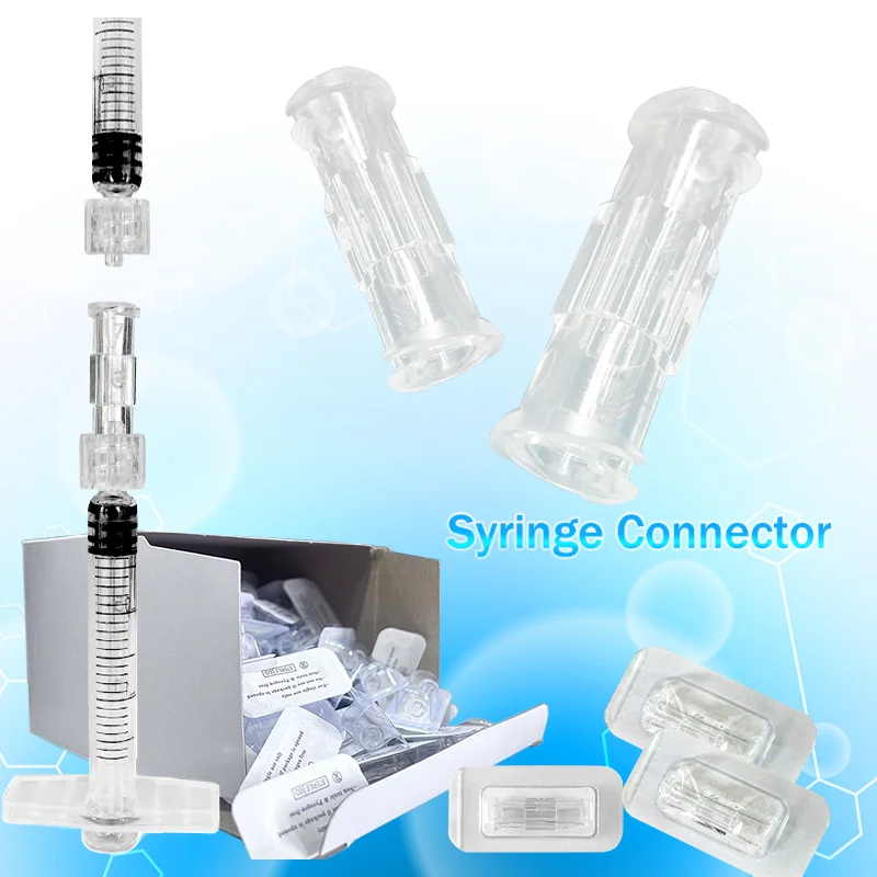 

Injection accessories Leak Proof Double Helix Medical Sterile Luer Lock Adapter 10-100PCS Transparent Plastic Syringe Connector