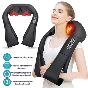 Shiatsu Neck and Shoulder Massager Heated Back Massager U Shape Deep Kneading Electric Massage Pillow For Neck Waist Leg Body 10 best sales shiatsu neck back massager - №1