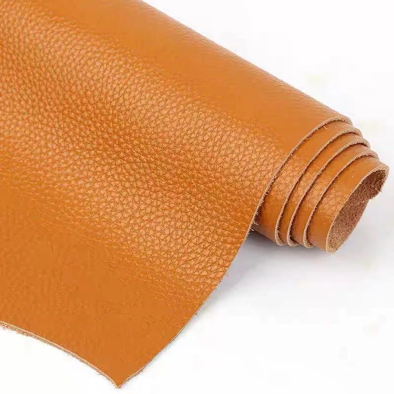 

Light brown soft cowhide headboard sofa soft bag leather fabric handmade DIY leather goods production whole genuine cowhide mate