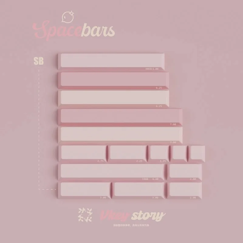 JTK Bubblequm Keycap Set ABS Doublshot Custom Pale Pink Keyboard Cap Cherry Profile Cute Girl KeyCap for Mechanical Keyboard