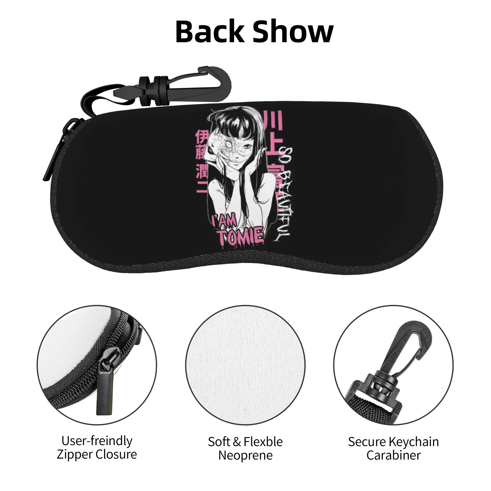 

Japan Junji Ito Horror Manga Sunglasses Soft Case Neoprene Zipper Anime Shell Eyeglass Case Protective Box For Glasses