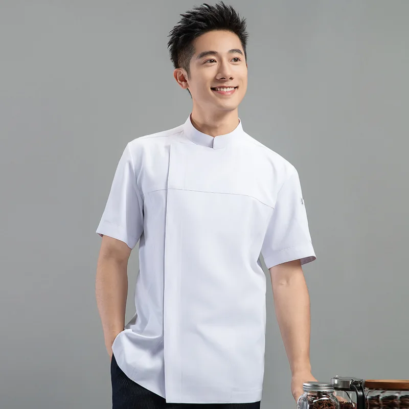 

Летняя звезда, спецодежда для шеф-повара отеля, летняя одежда с короткими рукавами, спецодежда для западного ресторана, униформа для выпечки, Printedlogo