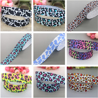 DHK 50yards Zebra Leopard Cow Printed Grosgrain Ribbon Accessories Decoration Collar DIY Sewing Craft S2599