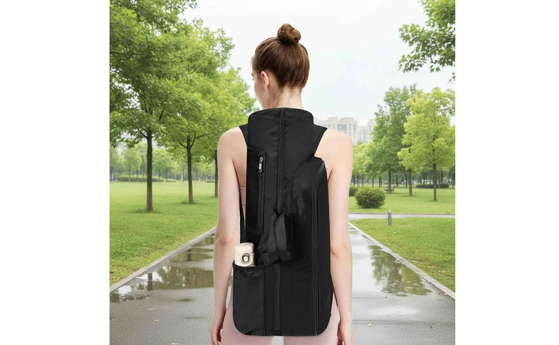 Mind-Body Mat Bag Multiple Pockets Mind-Body Backpack Mat Carrier Backpack Portable Sports Gear Organizer Easy to Carry