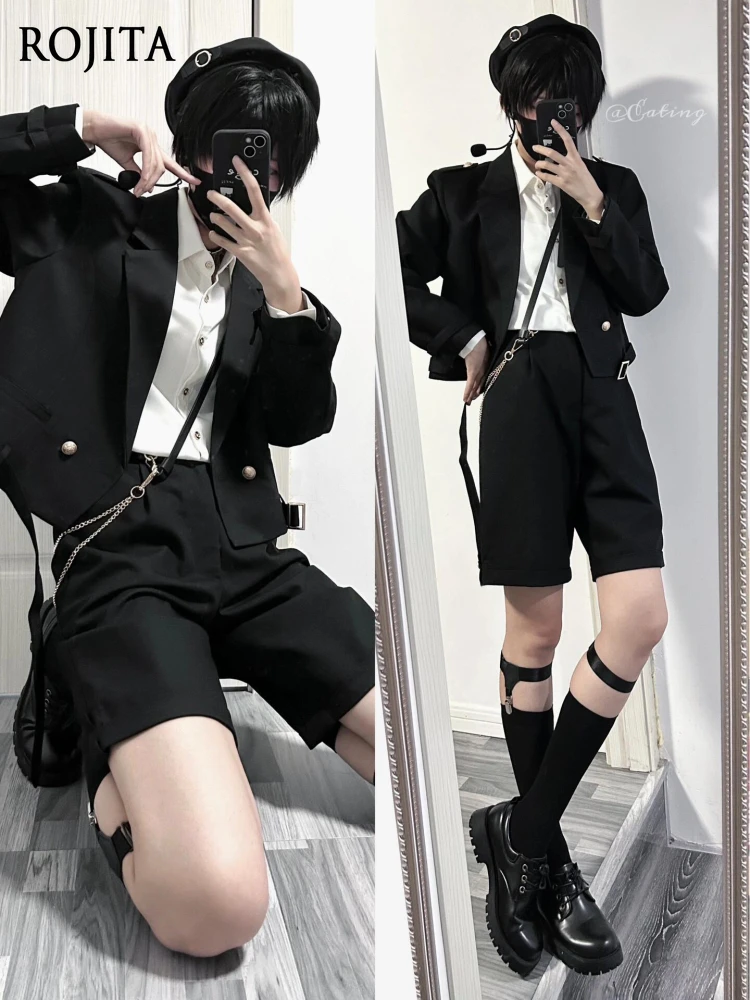 

DK Uniform Men's Summer Shorts Thin Five-Point Pants Breathable Versatile Casual Black Student School Uniform Pants