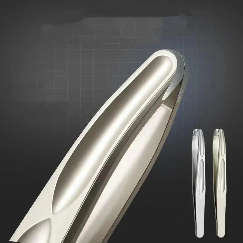Premium Round Head Tweezers For Eyebrow & Facial Hair Removal Seamless Clips Short Hair Precision Beard Clip