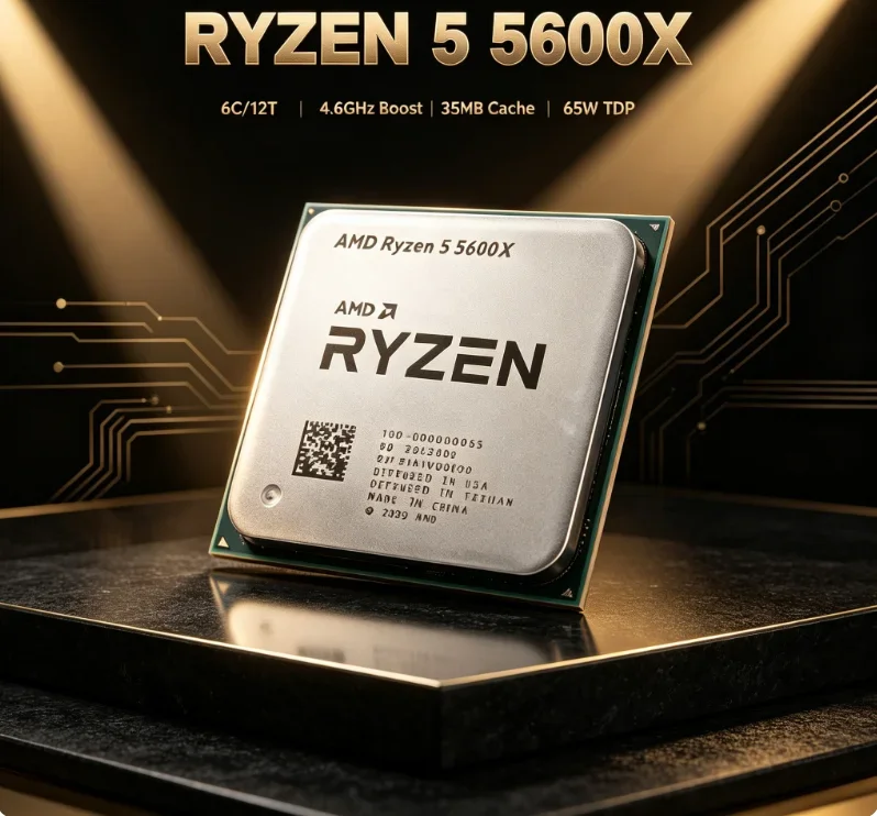 AMD R5 5600X CPU Processor Used 3.7GHz Ryzen 5 5600X 6-Core 12-Thread 7NM 65W L3=32M Socket AM4