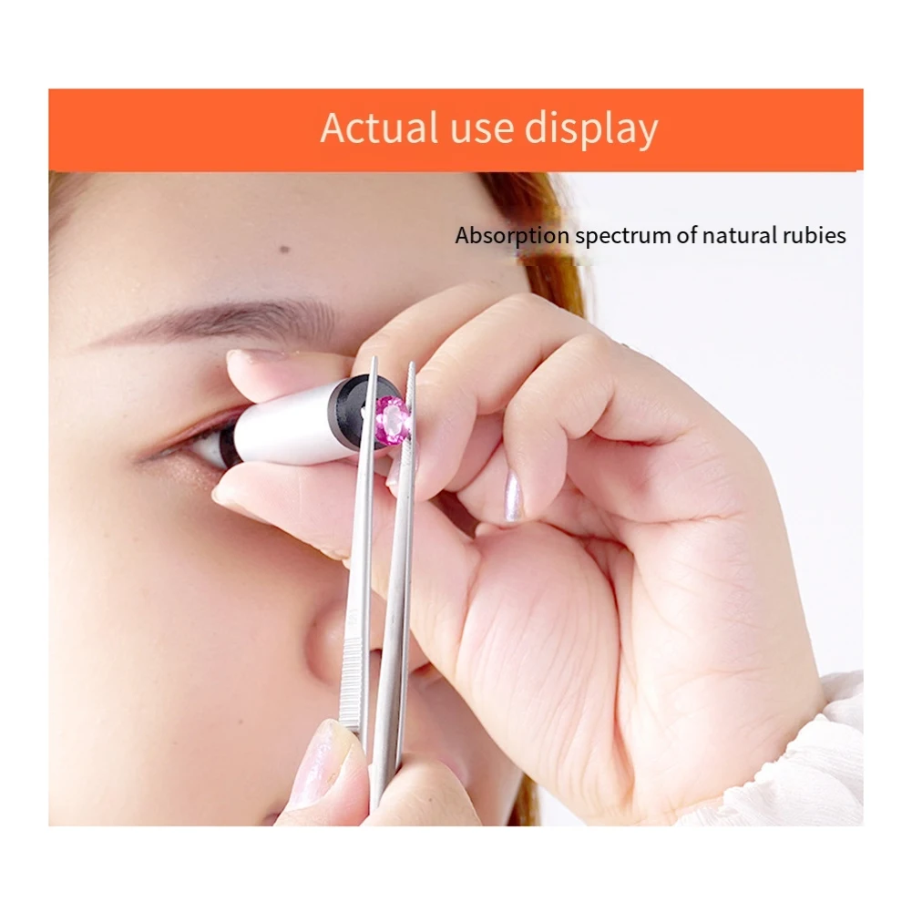 Spectroscopio per piccole diffrazione Pietra preziosa Gemologica Lunghezza 55 mm Strumento per tester per gioielliere Spettroscopio per gemme portatile F