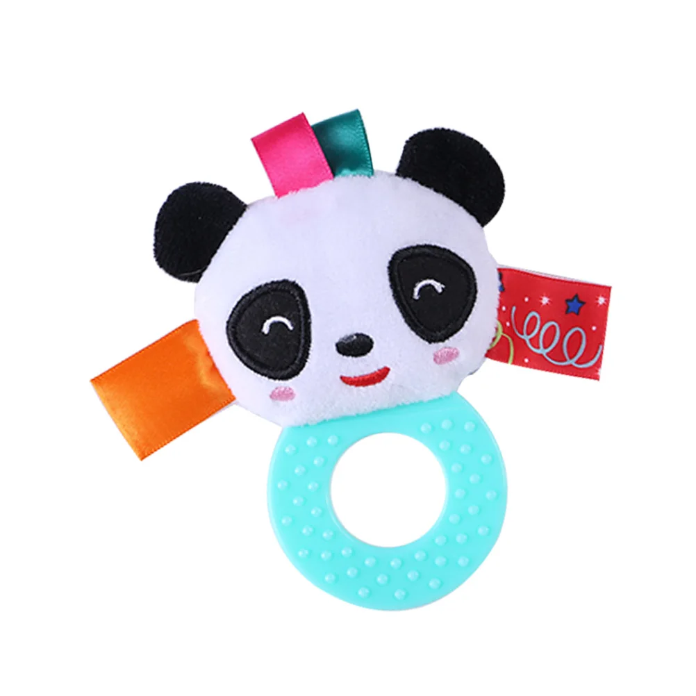 Colla per denti Mano che rotola giocattoli per bambini per cartoni animati di animali Massaggiagengive Anello sonaglio per bambini