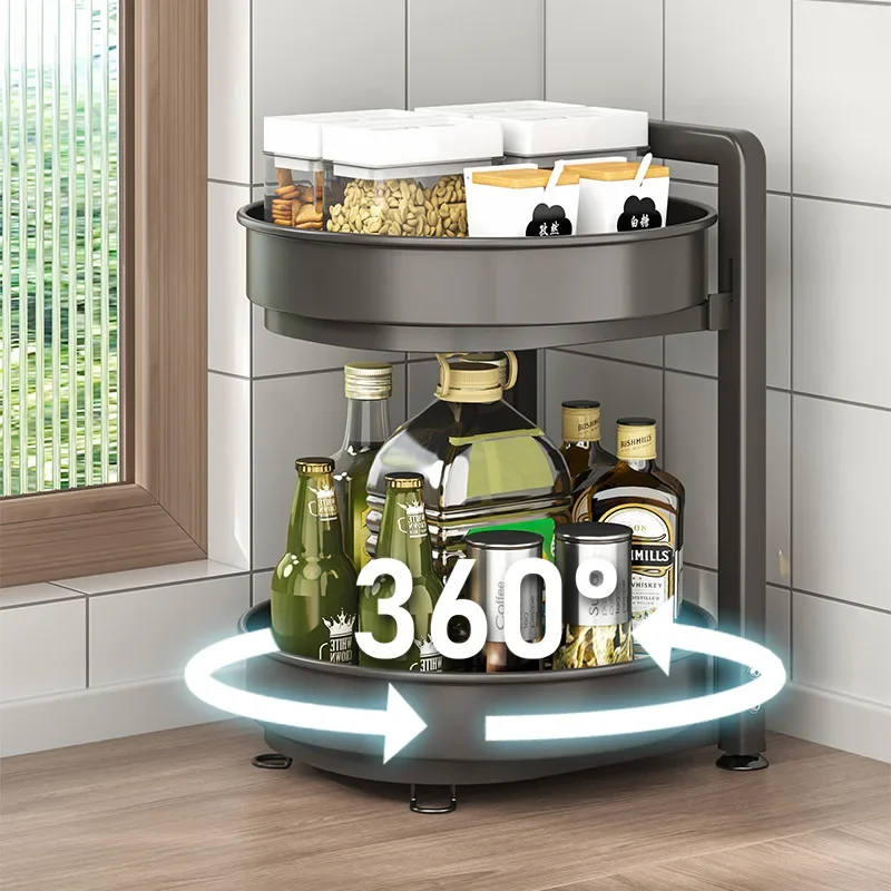 

Factory Minimalist Rotary Seasoning Rack, Seasoning Storage Box, Turntable Supplies Storage Rack