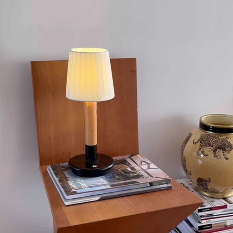 

Nordic retro rechargeable table lamp dining room bar soft decoration living room study bedroom bedside ambient lamp