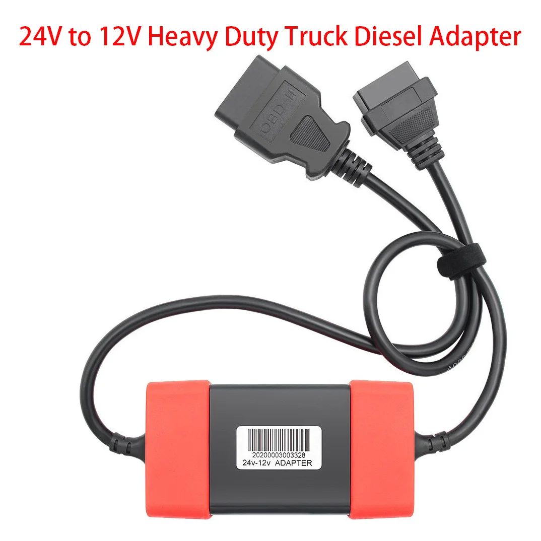 24V to 12V Heavy Duty Truck Diesel Adapter Connector Cable Tools for Launch Truck Converter for Thinkdiag OBD2 Scanner