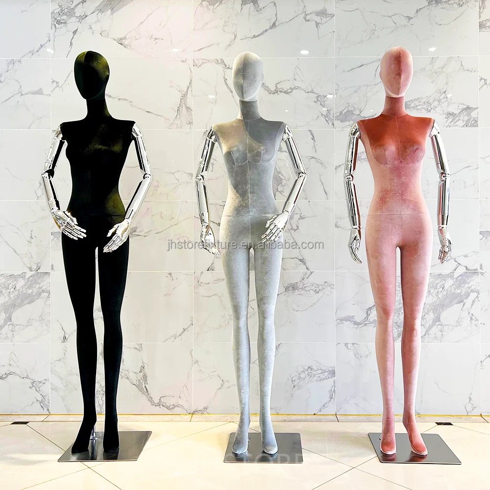 ราคาขายส่ง หุ่นโชว์กำมะหยี่แขนทองคุณภาพสูง หุ่นผู้หญิงเต็มตัว ปรับขนาดได้