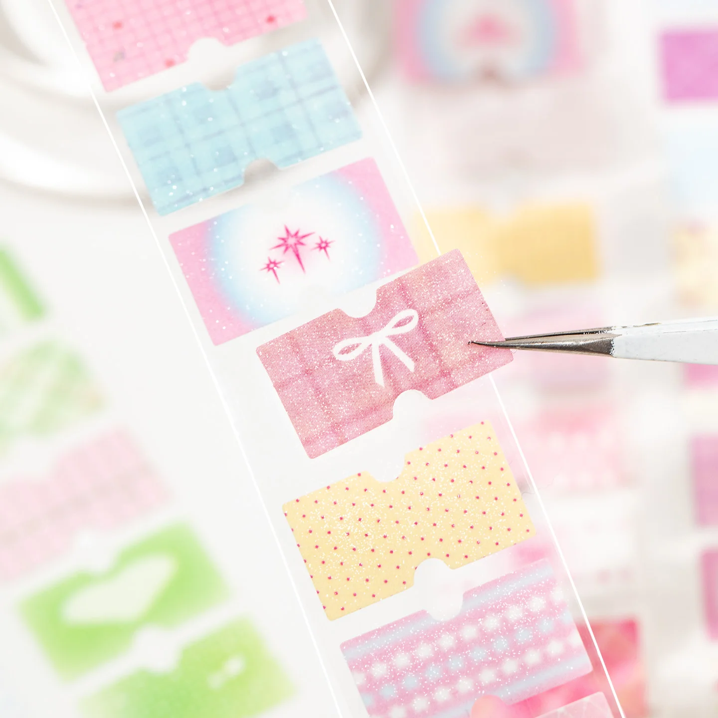 jiamei-30mm-2m-fita-adesiva-decorativa-com-efeito-areia-cintilante-serie-dream-formula-kawaii-para-diario-e-papelaria-estetica