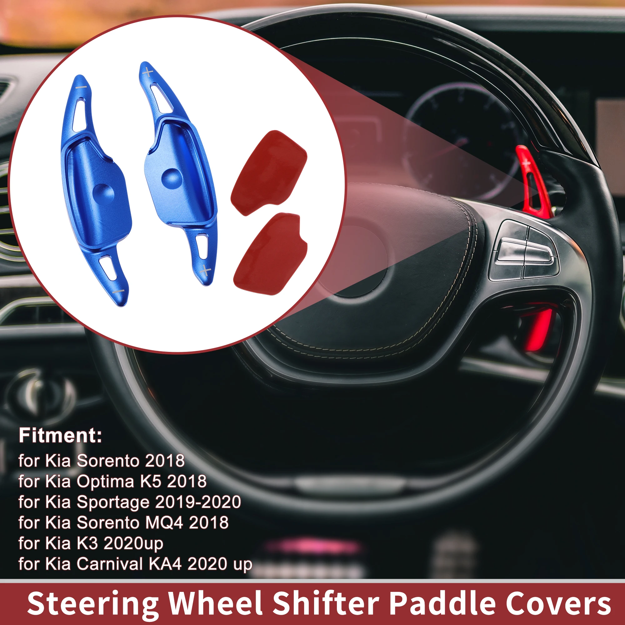 

UXCELL 1 комплект синих алюминиевых сплавов, лопасти рулевого колеса, удлинители переключения передач, аксессуары для интерьера для Kia Sorento