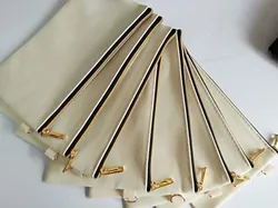 10pcs Cosmetic Bags  Gold zipper Cotton Canvas  DIY Blank Plain Phone Clutch Pencil  Bag