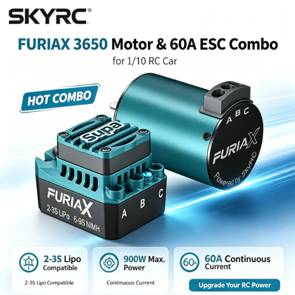 SKYRC 3650 Brushless Motor 60A ESC 2-3S Combo Kompatibel mit Axial Traxxas TRX4 HSP Tamiya Arrma RedCat 1/10 RC Auto Boot Teile