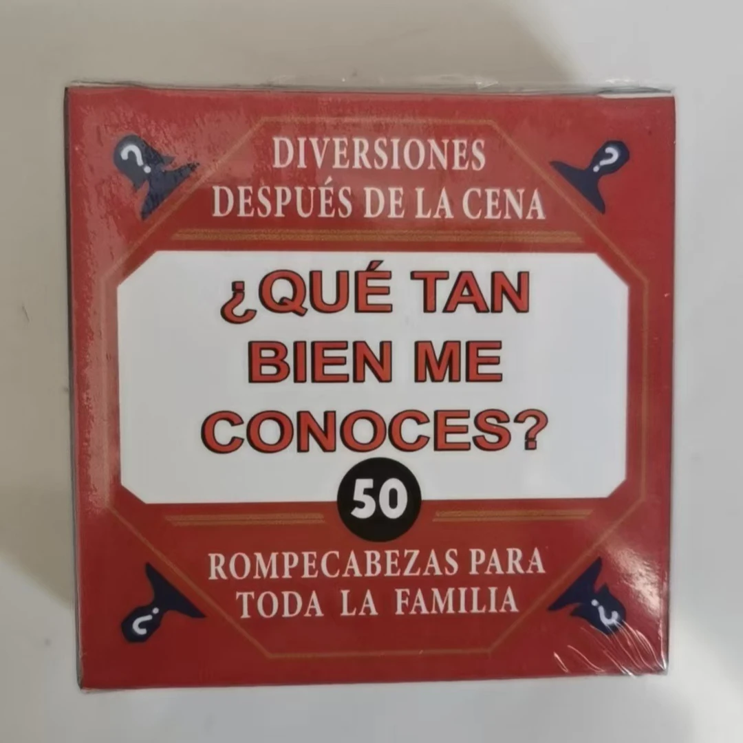 Mini cartas de juego, cartas de entretenimiento para después de la cena, RIDDLE ME ESTE, verdad o Dare en español, juego de cartas familiar en inglés de 2x2 pulgadas