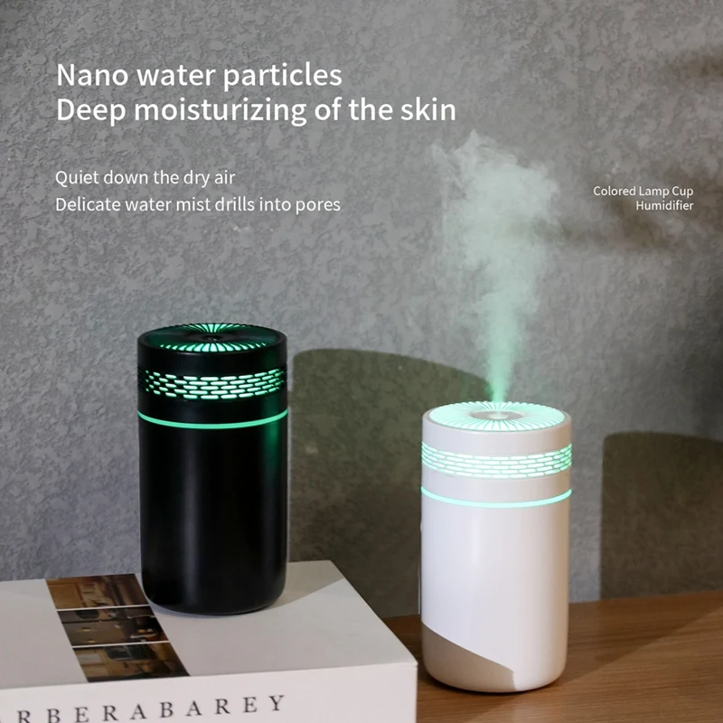 مرطب هواء 250 مل للمنزل والسيارة بخاخ USB مع منقي مصباح ليلي ملون LED-C